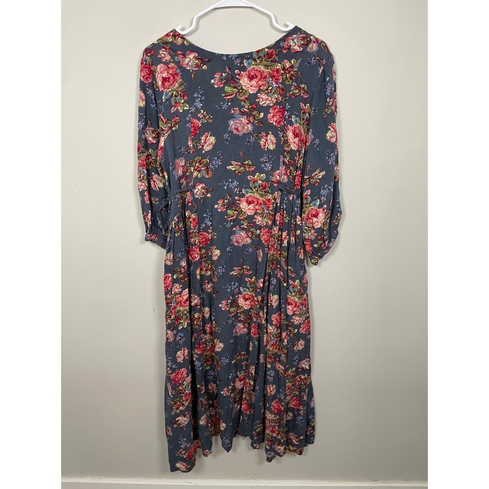 April Cornell Victorian Rose Mori Dress Size Medium Midi Cottagecore Prairie - Picture 7 of 11